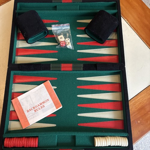 Backgammon set vintage black - backgammon,