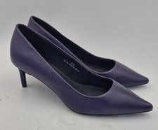 M&S Insolia Wide Fit Purple Low Heel Pointed Court Shoes Size UK 5.5