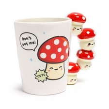 Cute Mushroom/Toadstool Shaped Handle Mug