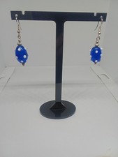 Blue Lampwork Glass Bead Spot