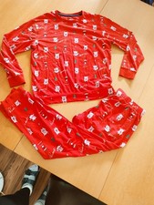 11-12 Y Brand New Percy Pig 2 Piece Pyjamas Percy Skating Christmas Festive Tree