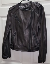 Wilson's Leather Womens XS Black Genuine Lamb Soft Leather Jacket Coat New $500