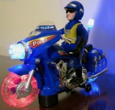 KIDS TOY POLICE BIKE MOTORCYCLE BUMP AND GO ACTION MOTORBIKE BATTERY OPERATED