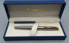 Waterman France Hemisphere Fountain Pen Brushed Steel GP Trim & Nib VGC GWO