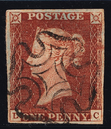 1841 penny red spec - 1841, plate