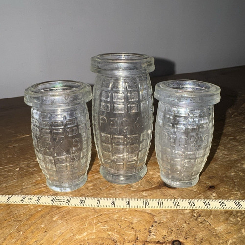 Clear pressed glass canning - pressed,