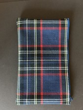 Vintage Blue Tartan Pencil Case. GC