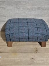 Church Cottage Furnishings Fabric Chequred Grey Foot Stool Small Size In Photos 