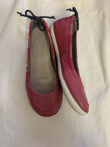 Clarks raspberry leather - raspberry, flats