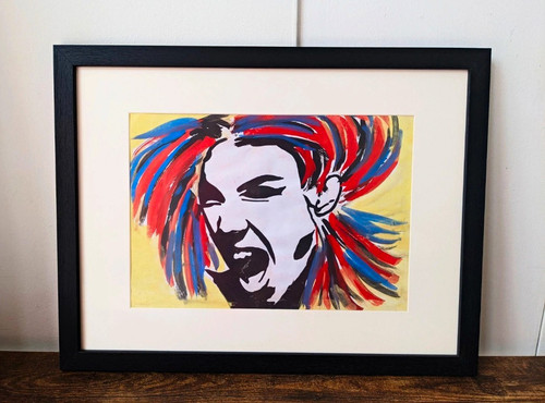 Framed pop art portrait print - framed,