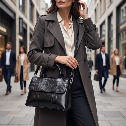 Women black leather - black,