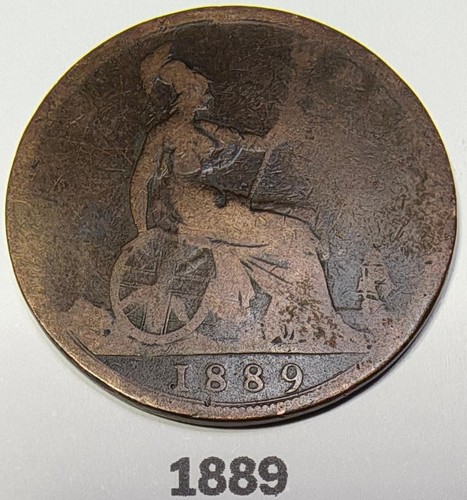 1889 queen victoria one penny - queen,