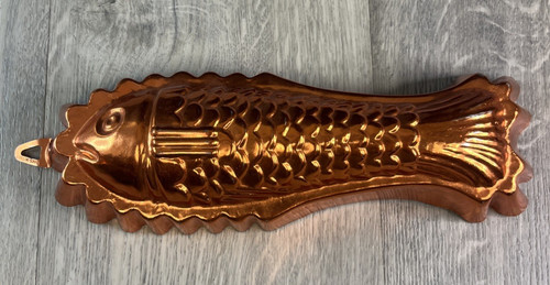 Vtg copper fish mold - copper,
