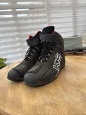 BSK Motorcycle Boots Black Leather Size UK 12 EU 46 Waterproof Motorbike Shoes