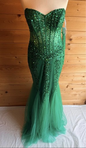 Emerald strapless embellished - emerald,
