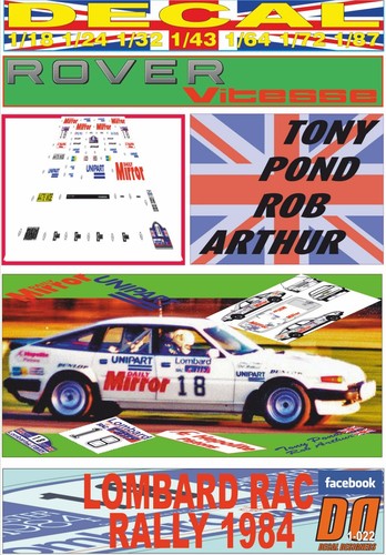 Decal rover sd1 vitesse tony - decal,