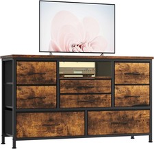 8 Drawers LED Dresser TV Stand