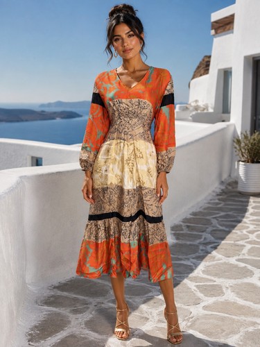 Peruzzi orange paisley print - paisley,