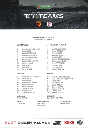 Watford crawley town fc - watford,