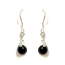 Hand set  Whitby Jet in 925