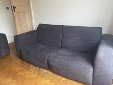 Italsofa 3 Seater & 2 Sofa settee set Dark Grey Black With Adjustable Head Rest