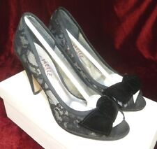 Sachelle Ladies Couture Black Lace Peep Toes Party Evening Shoes Size Uk 4 Eu 37