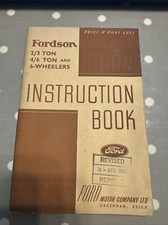 Fordson 2/3 Ton 4/6 Ton And 6 Wheelers Instruction Book 1941 Vintage Car