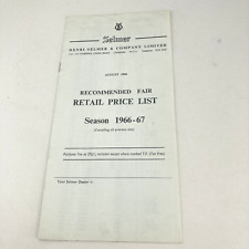 Selmer guitar and amp price list 1966-67