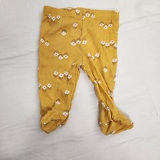 Yellow Floral Feet Pants Bottoms Infant Baby Floral 0 To 3 Months