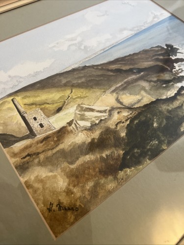 Framed watercolour cornish - watercolour,