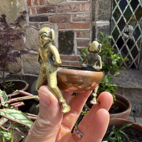 Vintage copper dish bowl with - copper,
