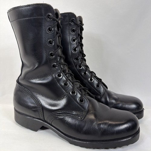 Genesco black leather combat - leather,