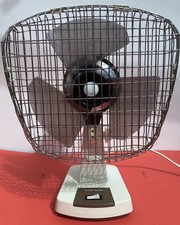 Vintage Xpelair Taurus Oscillating Desk Fan Brown Fully Working - One Speed