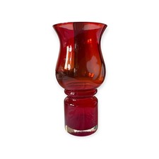 Riihimäen Lasi “Tulppaani” Vase – Tamara Aladin, c.1970s, Ruby Red Cased Glass
