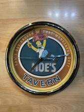 The Simpsons Moe’s Tavern Wall Clock – Homer Duff Beer – Retro Collectible