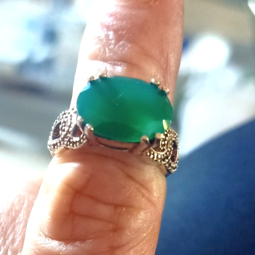 Green onyx sterling silver - onyx,