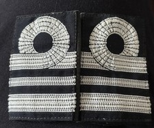 Army VNMC (Vietnam Military Corps) Rank Lt Cdr Silver Bullion Thread epaulettes