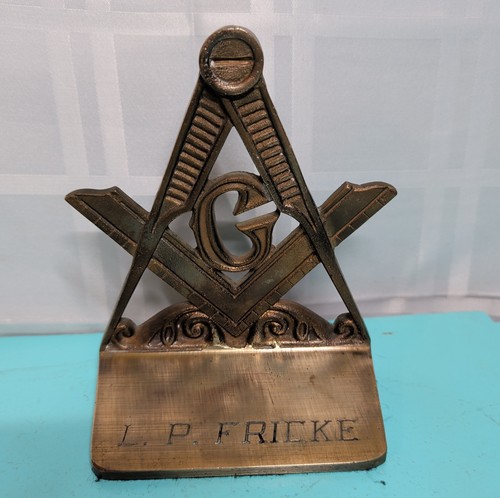 Vintage brass tone bookend - vintage,