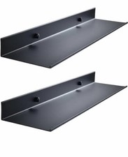 YUET Bathroom Shelf 2 Pack, Black Shower Caddy Wall Mounted/Self Adhesive 40cm