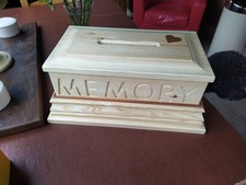 Tradional Wooden Box Post Memory Love Heart Engraved Chest Cards