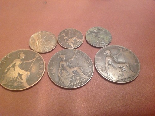 Edward v11 penny coins - 3,