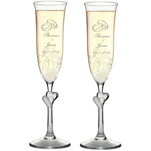 Engraved champagne glasses - champagne,