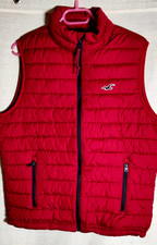 Mans ruby red padded gilet