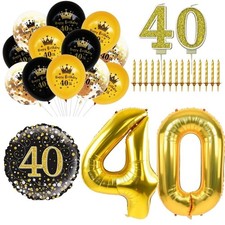 40th Birthday Balloon Black
