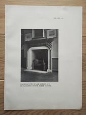 Ravenscourt Park, Fireplace in Reading Room, Hammersmith  - Antique Print - 1915