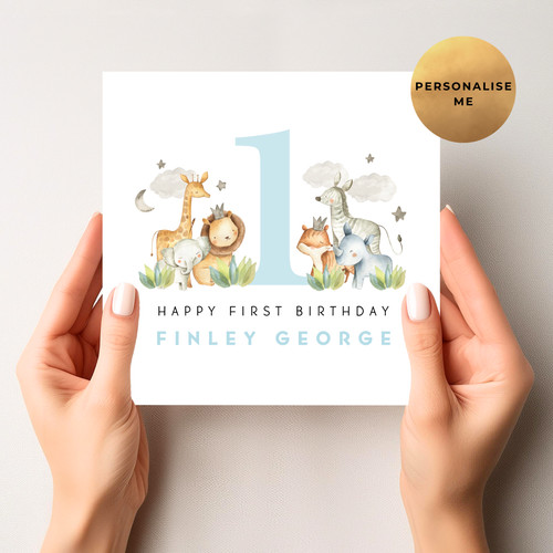 Personalised 1st birthday card - birthday,