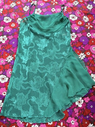 Vintage 1990s slip dress - vintage, green