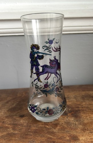 Vintage bohemian glass vase - glass,