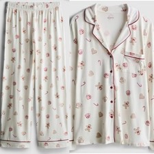 Primark Christmas Gingerbread Supersoft Boyfriend Pyjamas Size 2XS 4 - 6 XXS