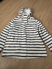 Joules Navy And White Waterproof Coastprint Ladies Jacket Size 12